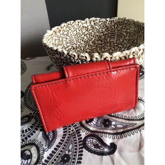 Mid Century Vintage Faux Leather Wallet Red Black Checkbook Wallet ❤️ - Picture 10 of 14